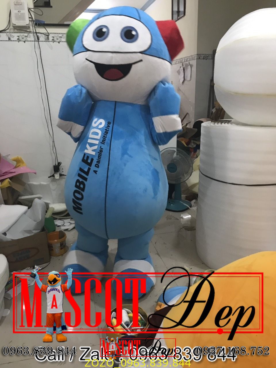 Maskot Mobile Mascot Mobile Kids - Xươởng may mascot hơi uy tín chất lượng