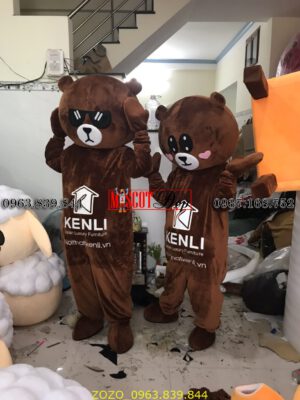 Mascot gấu nâu Kenli 4 10 1