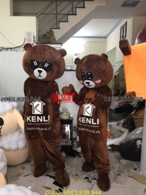 Mascot gấu nâu Kenli 7 7 2