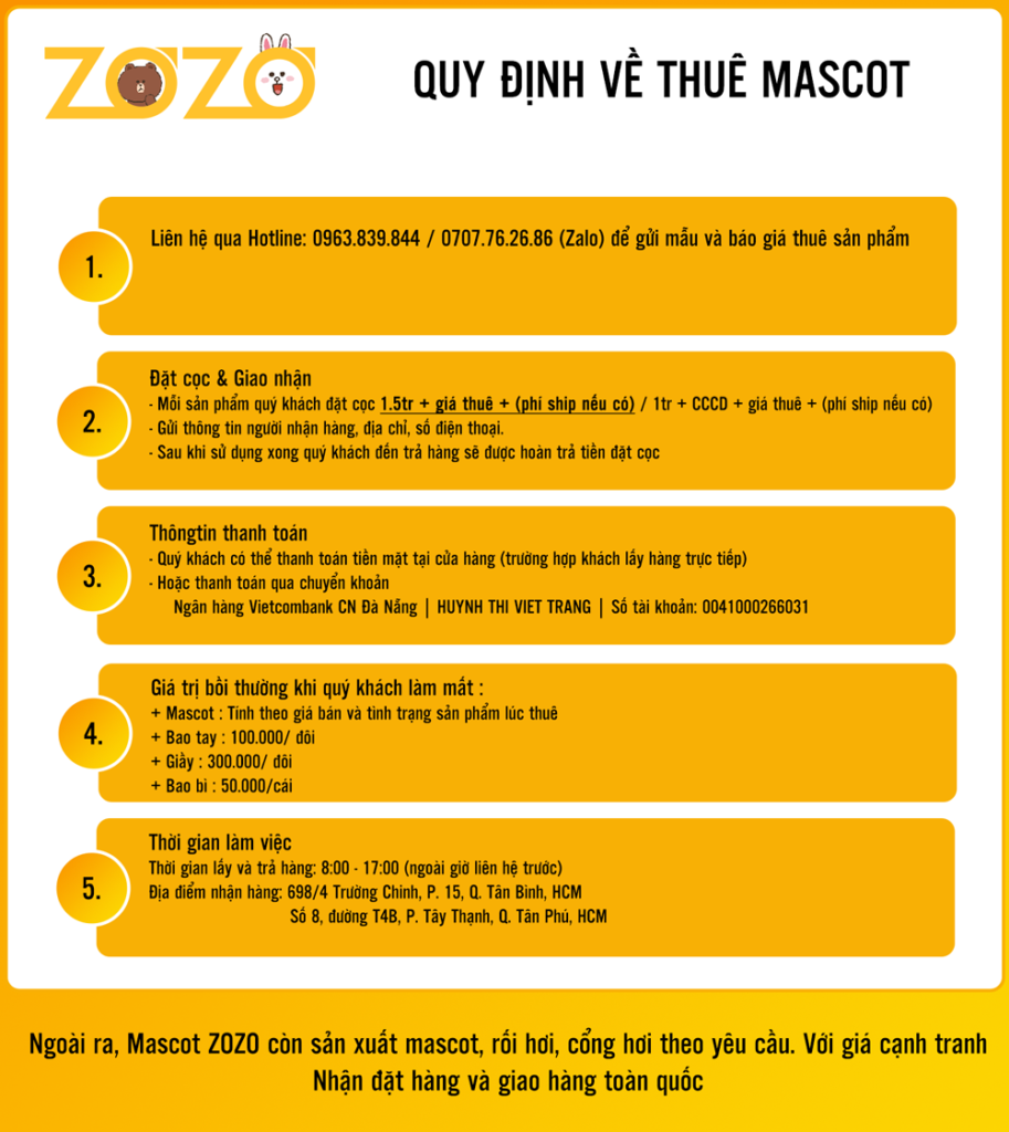 May và cho thuê mascot