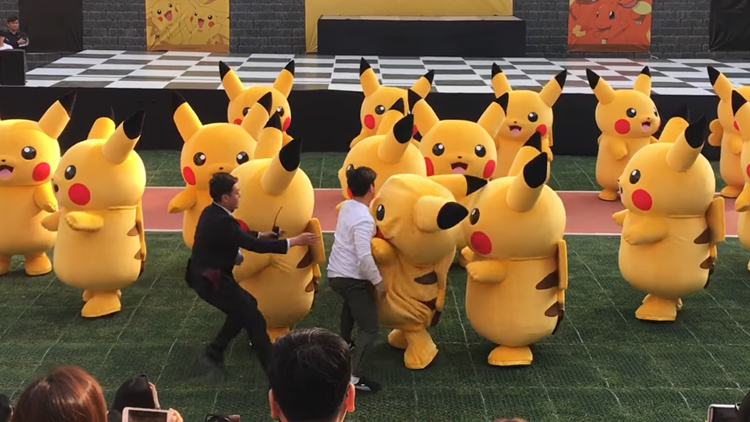 Dancing Pikachu Mascot Gets Yanked Off Stage After Deflating in the Middle  of a Performance