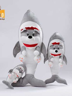 Gấu bông chó husky cosplay cá mập
