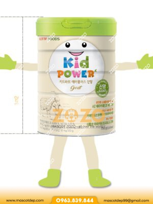 MASCOT LON SỮA KIDPOWER 3 Mascot lon sua Kid Power thiet ke