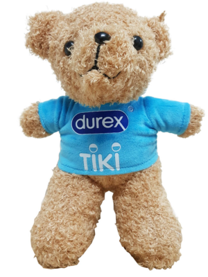 Gấu bông Teddy thêu logo nhãn hàng TIKI