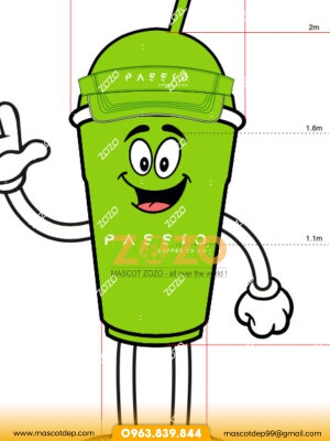MASCOT LY COFFEE PASSIO 3 mascot ly ca phe Passio thiet ke