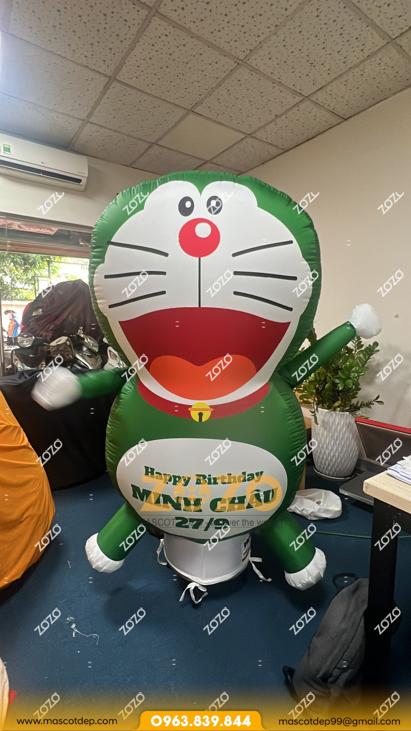 Rối hơi doremon xanh lá Roi hoi doremon xanh la