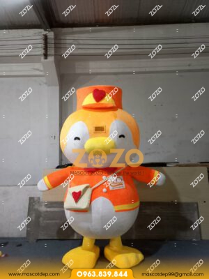 mascot chim cánh cụt cam 1