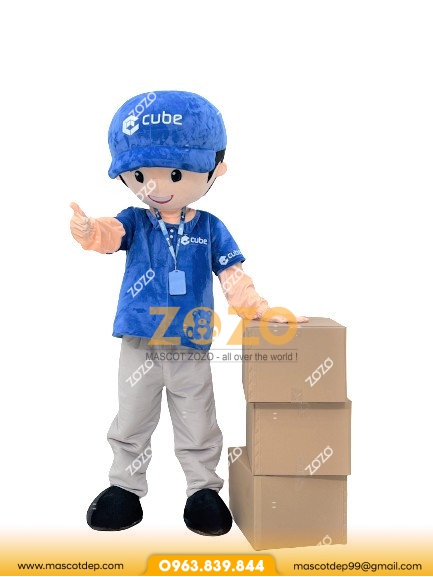mascot cậu bé Cube mascot cậu bé Cube