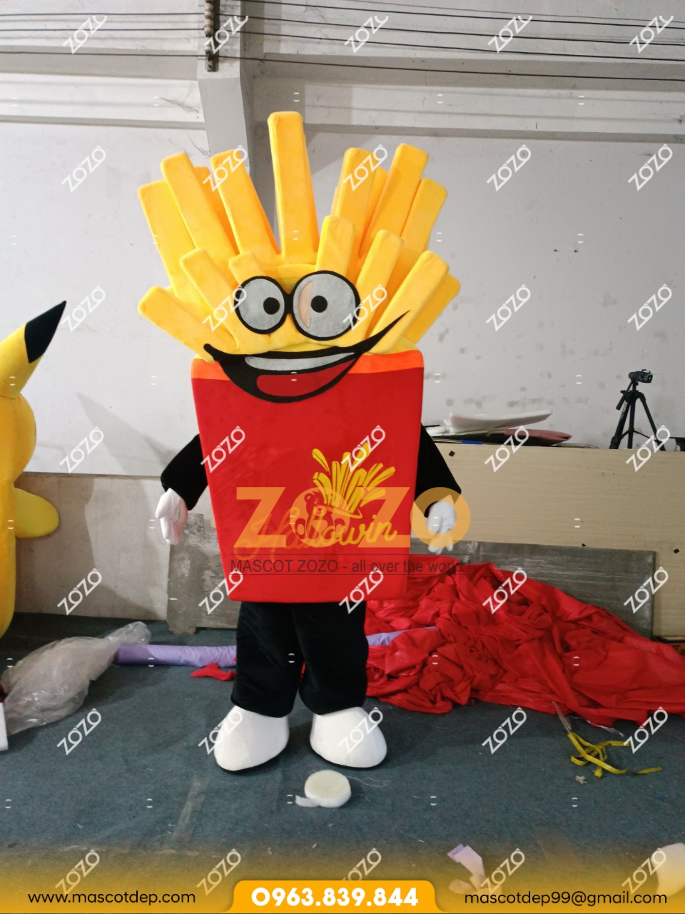 mascot hộp khoai tây hallowin mascot hộp khoai tây hallowin