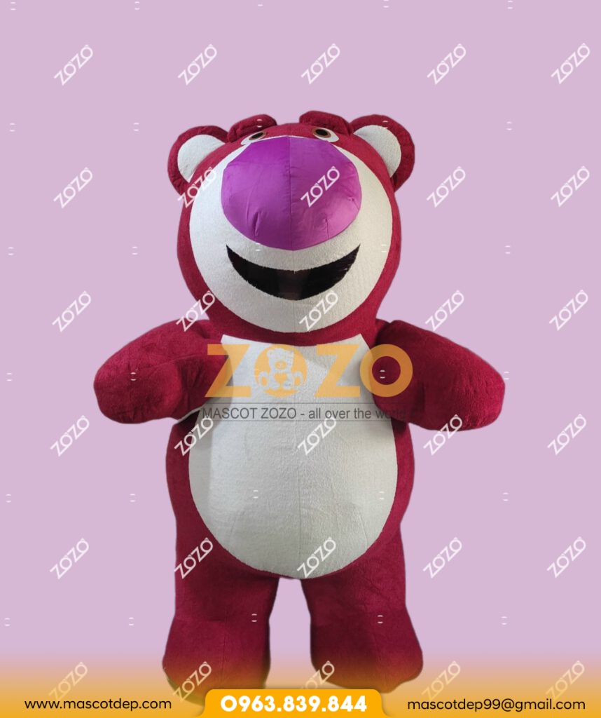 mascot gấu dâu
