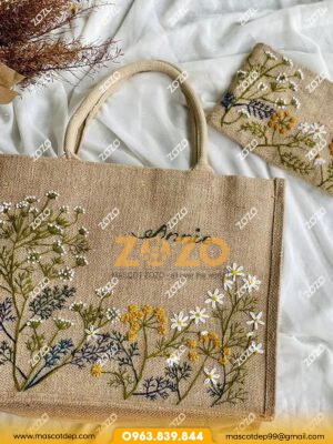 Túi vải đay tote đơn giản