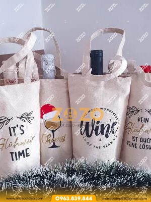 Túi vải canvas đựng bình nước