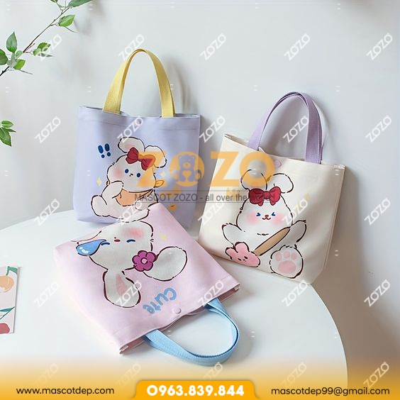 túi vải canvas in hình cute