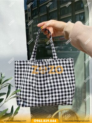 Túi vải canvas caro giá rẻ