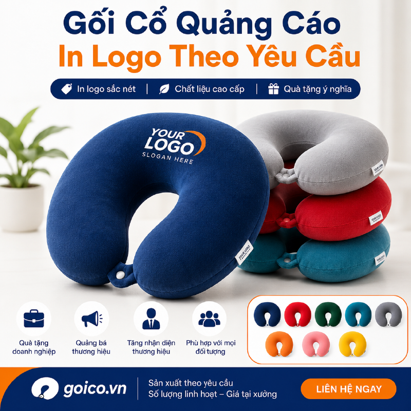 Gối Cổ Khuyến Mãi In Logo Số Lượng Lớn Giá Rẻ
