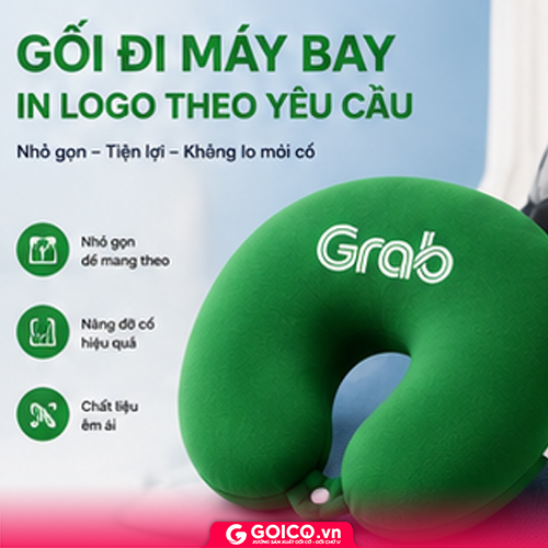 Gối Cổ Đi Máy Bay In Logo 5 goi chu u grab 1