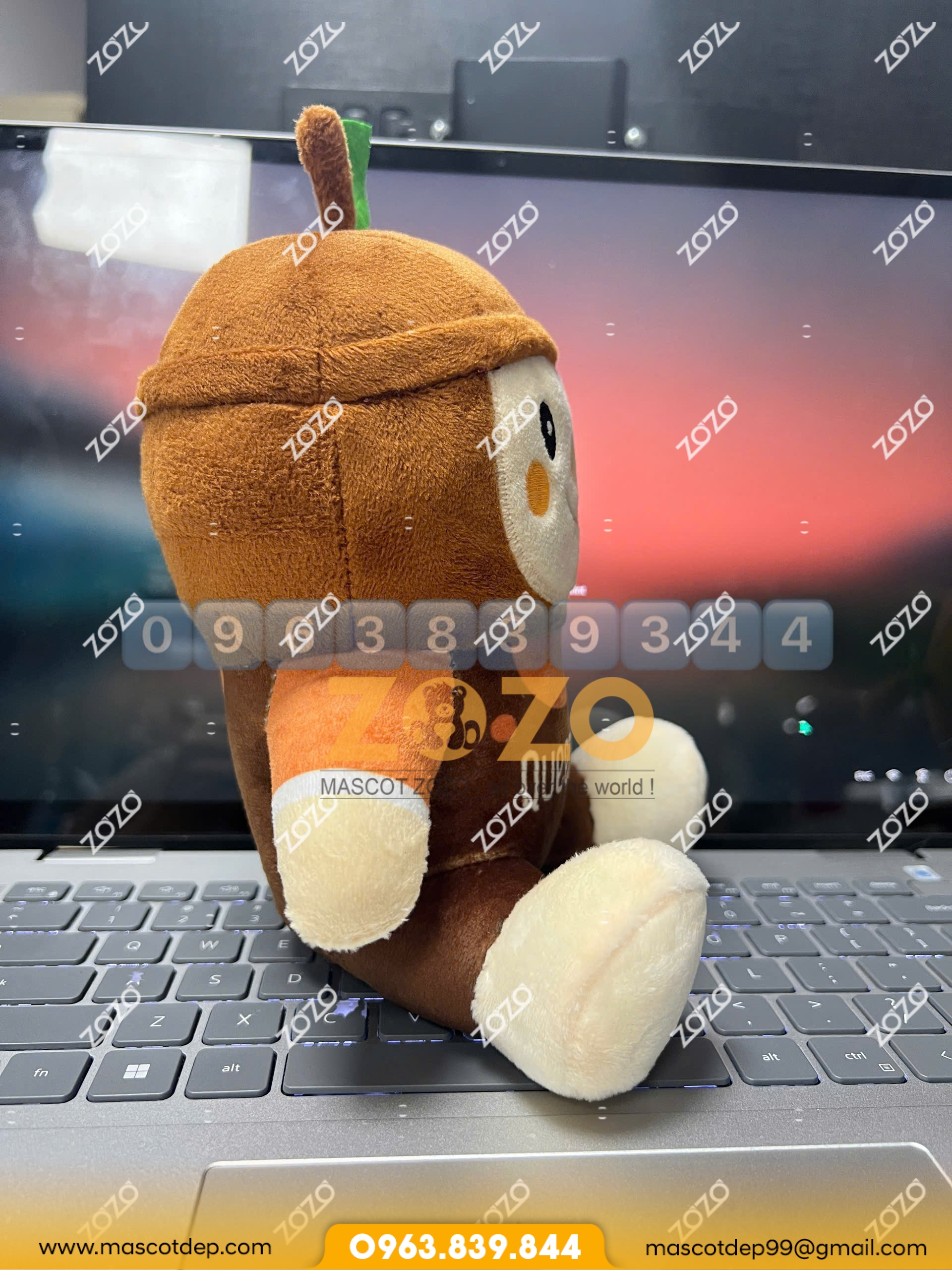 Gấu bông hạt dẻ Queenam 6 Gấu bông hạt dẻ Queenam mặt hông 2