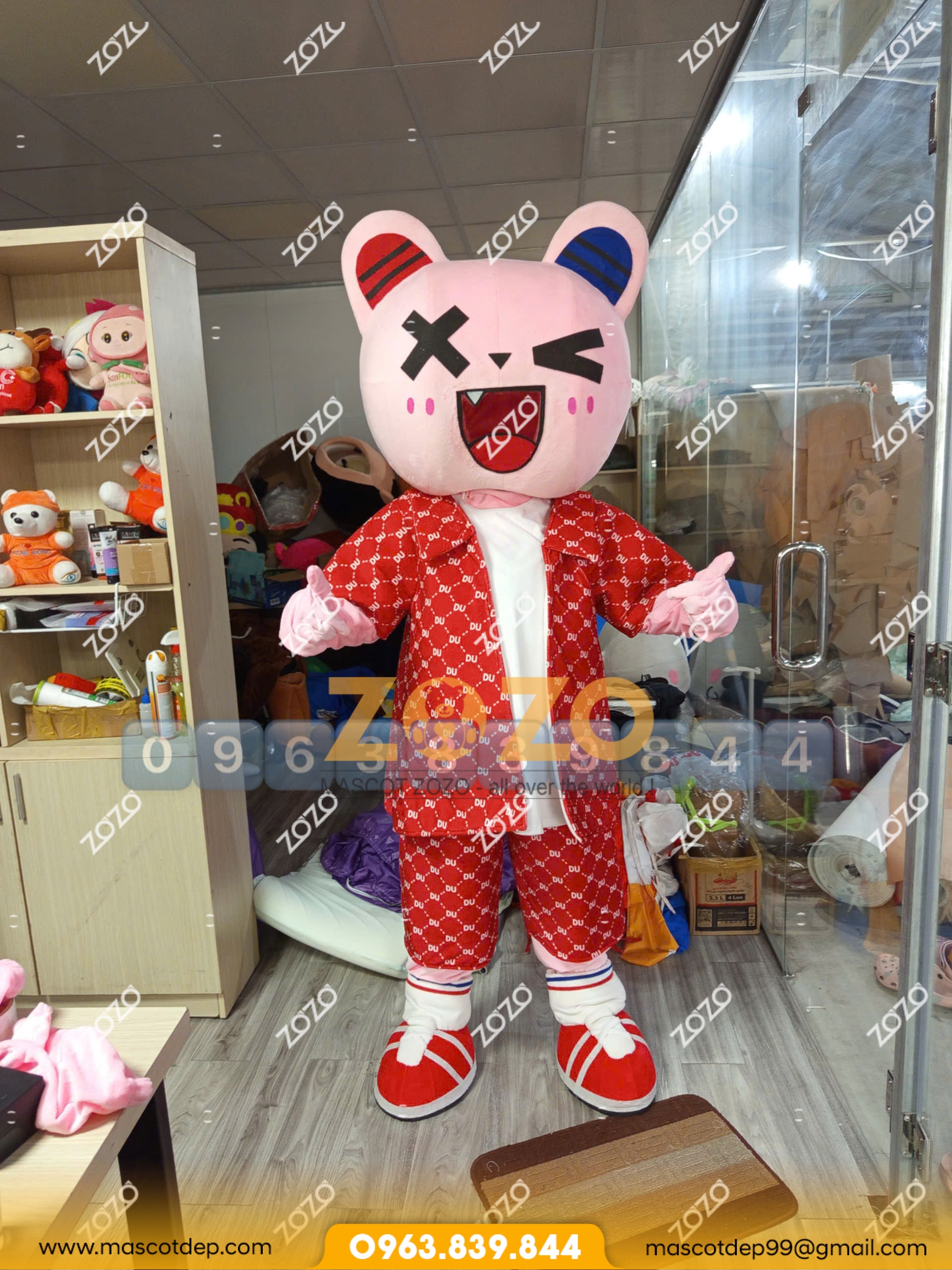 Mascot thỏ hồng Dudududu 4 Mascot thỏ hồng Dudududu mặt trước