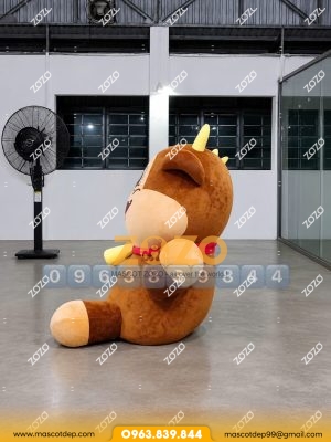 Mô hình bông chú bò Anrakutei 3 Mô hình bông chú bò Anrakutei mặt hông