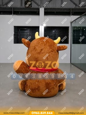 Mô hình bông chú bò Anrakutei mặt sau