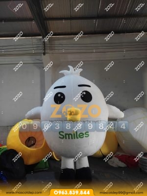 Mascot Hơi Gà Trắng Smiles