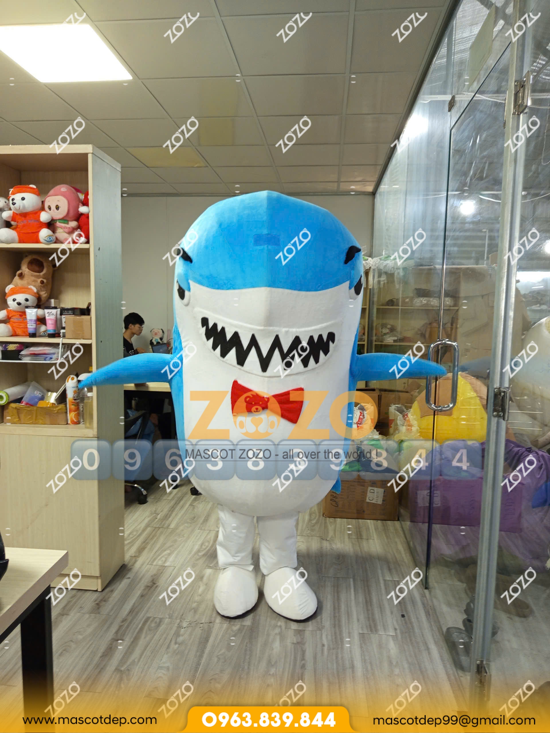 Mascot cá mập xanh 5 Mascot cá mập xanh 5