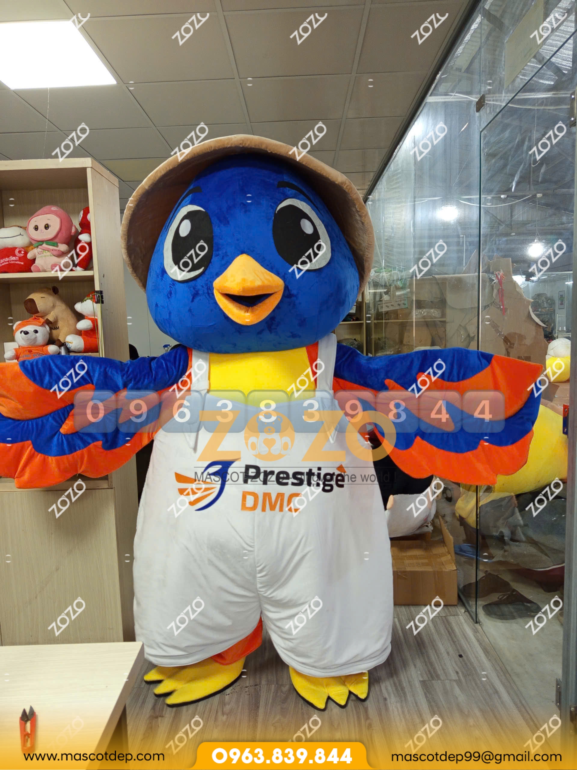 Mascot chim DMC mặt trước 2 Mascot chim DMC mặt trước 2
