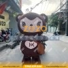 Mascot gấu nâu siêu cute mặt trước