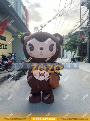 Mascot gấu nâu siêu cute mặt trước