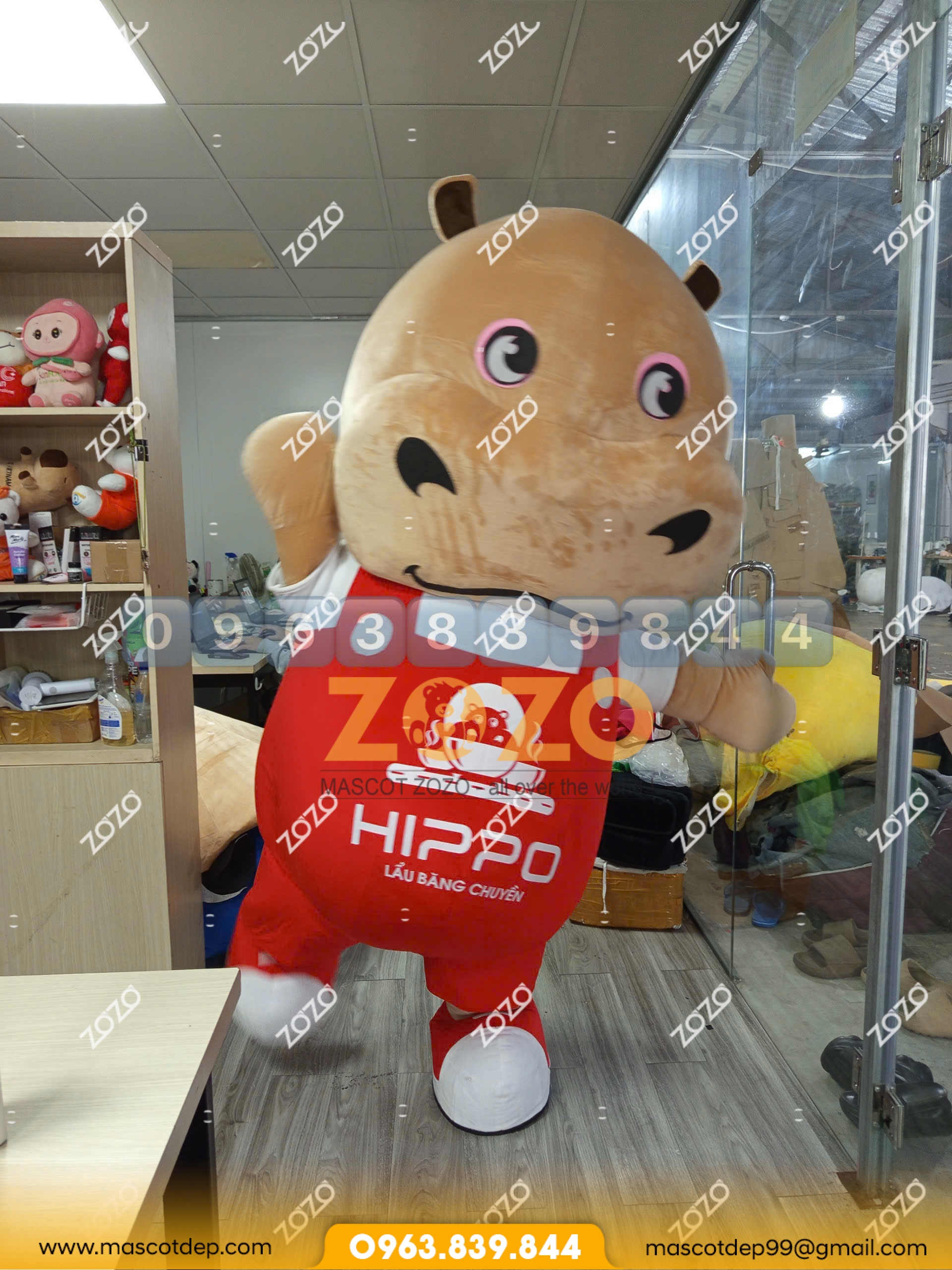 Mascot hơi hà mã Hippo 2
